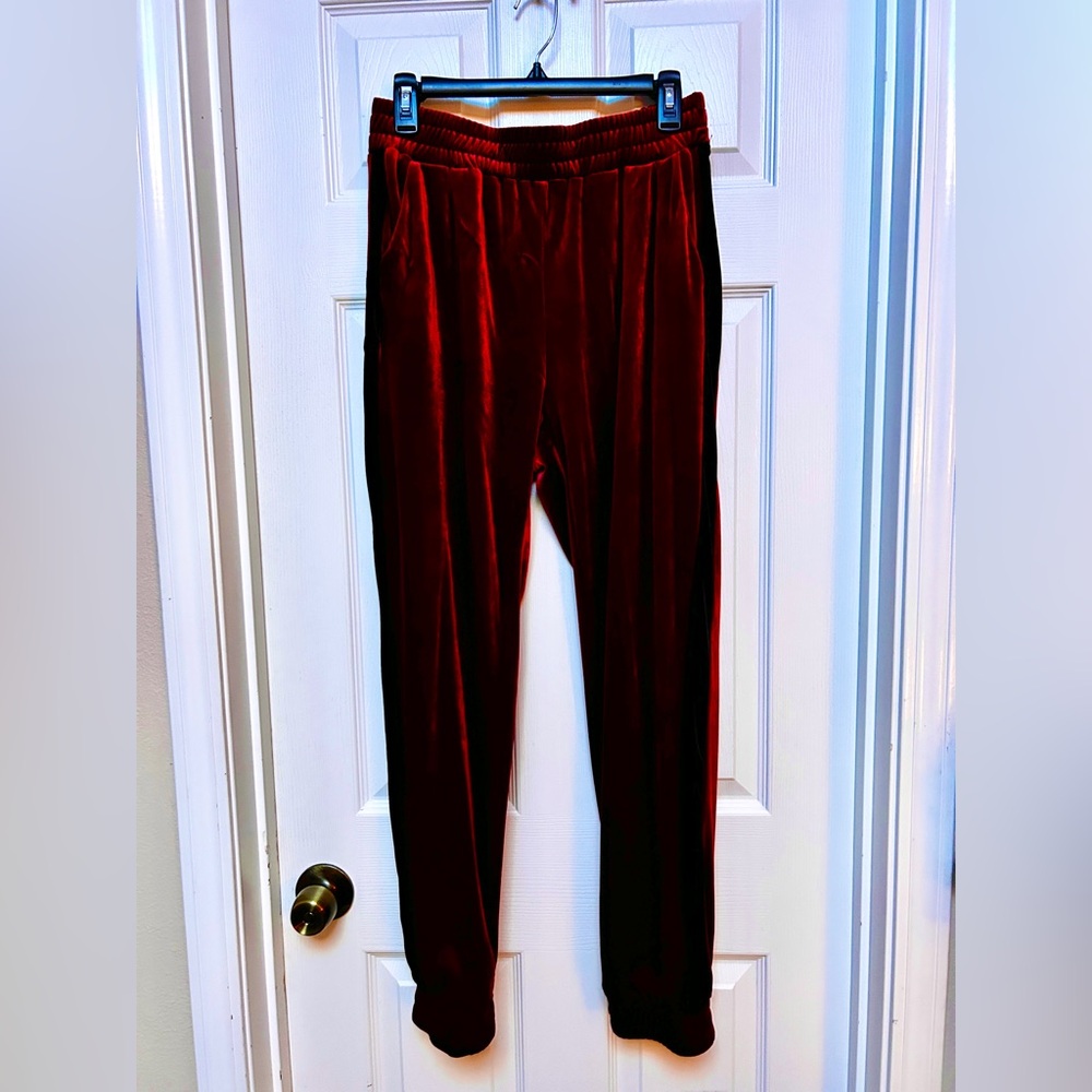Red Velvet Red Pants w/Black Striping